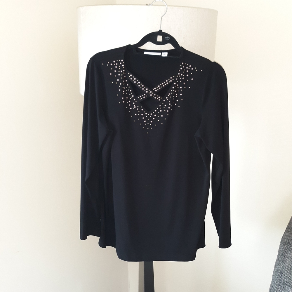 Susan Graver liquid knit blouse